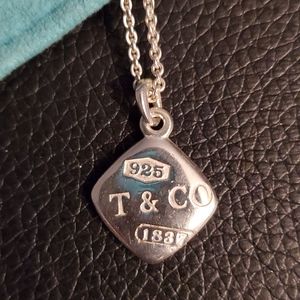 Rare Tiffany & Co. 1837 Montage Cushion Square Pendant Necklace